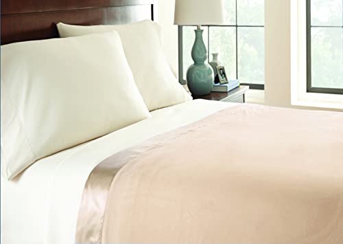 Soft Tan King-Size Flannel Blanket