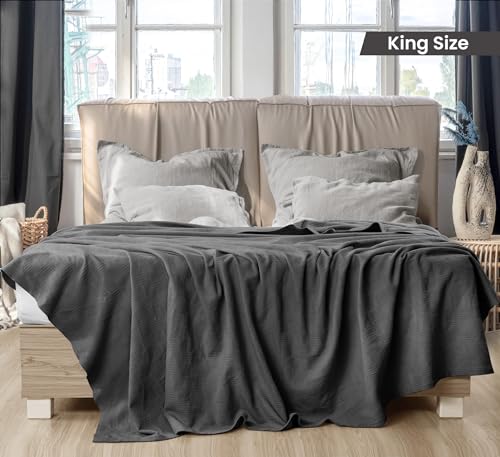 Lightweight Breathable Cotton Blanket for King Size Bed
