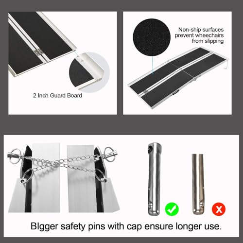 3000LBS Non-Slip Detachable Wheelchair Ramp for Home Steps