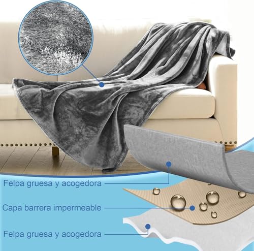 Waterproof Couples Flannel Love Blanket (40x60", Grey)