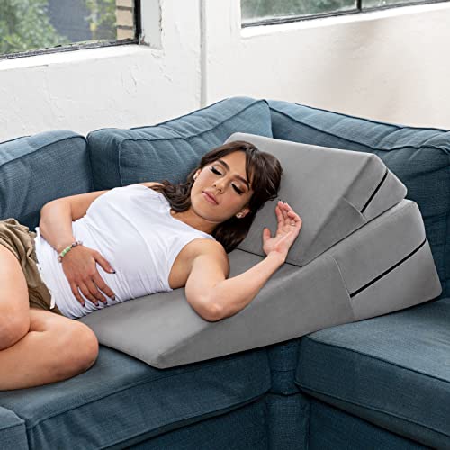 Firm Density Micro-Velvet Bed Wedge Set for Back and Knee Support